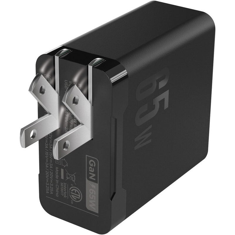 PowerPeak 65W GaN 3-Port USB Wall Charger with Cable