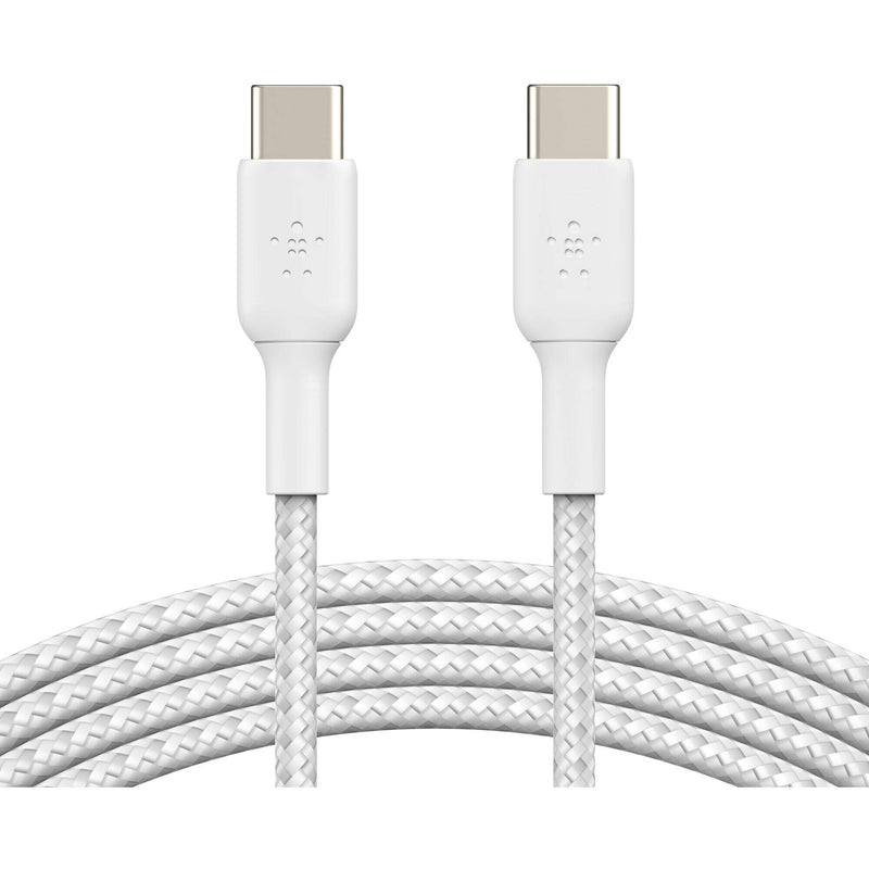 Belkin BoostCharge Braided 60W USB-C Cable (White, 6.6')
