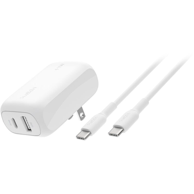 Belkin BoostCharge 42W 2-Port USB Wall Charger with USB-C Cable