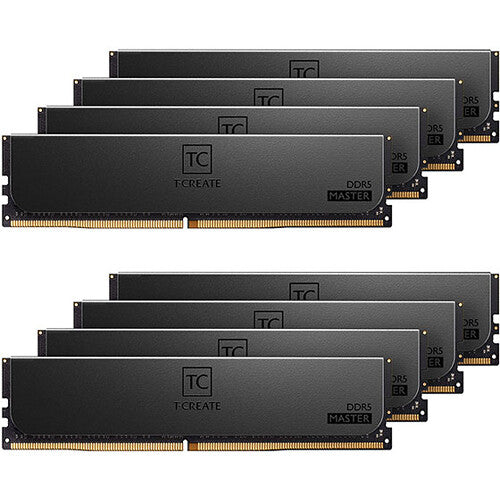 Team Group 128GB T-Create Master DDR5 6800 MHz ECC RDIMM Memory Kit (8 x 16GB, Black)