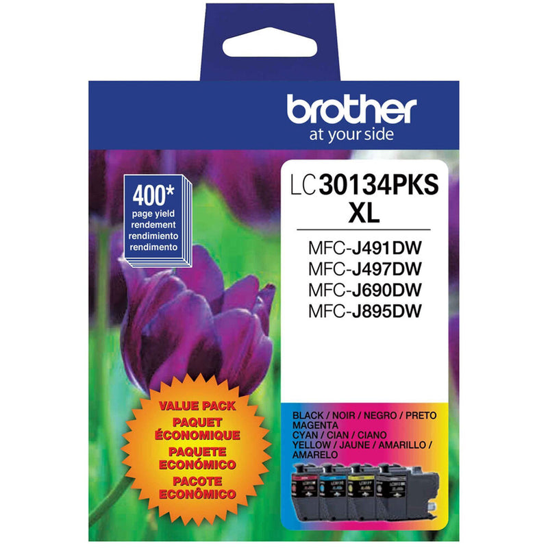 Brother LC30134PKS High-Yield Color Ink Cartridge (4-Pack)