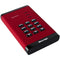 Istorage 1TB diskAshur3 USB 3.2 Gen 1 Encrypted Portable Hard Drive (Red)