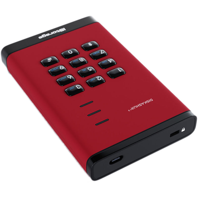 Istorage 1TB diskAshur3 USB 3.2 Gen 1 Encrypted Portable Hard Drive (Red)