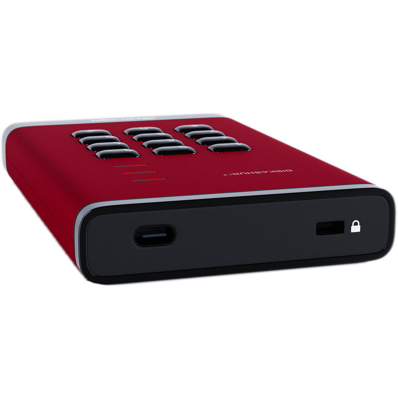 Istorage 1TB diskAshur3 USB 3.2 Gen 1 Encrypted Portable Hard Drive (Red)