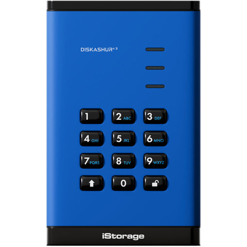 Istorage 4TB diskAshur3 USB 3.2 Gen 1 Encrypted Portable Hard Drive (Blue)