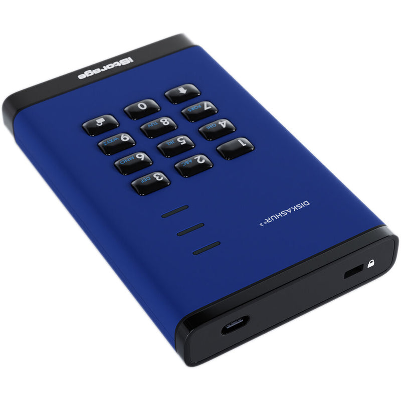 Istorage 4TB diskAshur3 USB 3.2 Gen 1 Encrypted Portable Hard Drive (Blue)