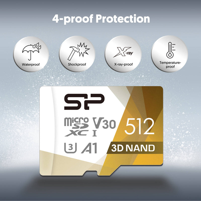 Silicon Power 512GB Superior Pro UHS-I microSDXC Memory Card