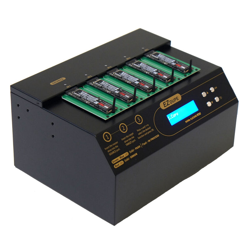 EZ Dupe 4-Copy PCIe/M.2 NVMe/M.2 SATA Duplicator - 600MB/s