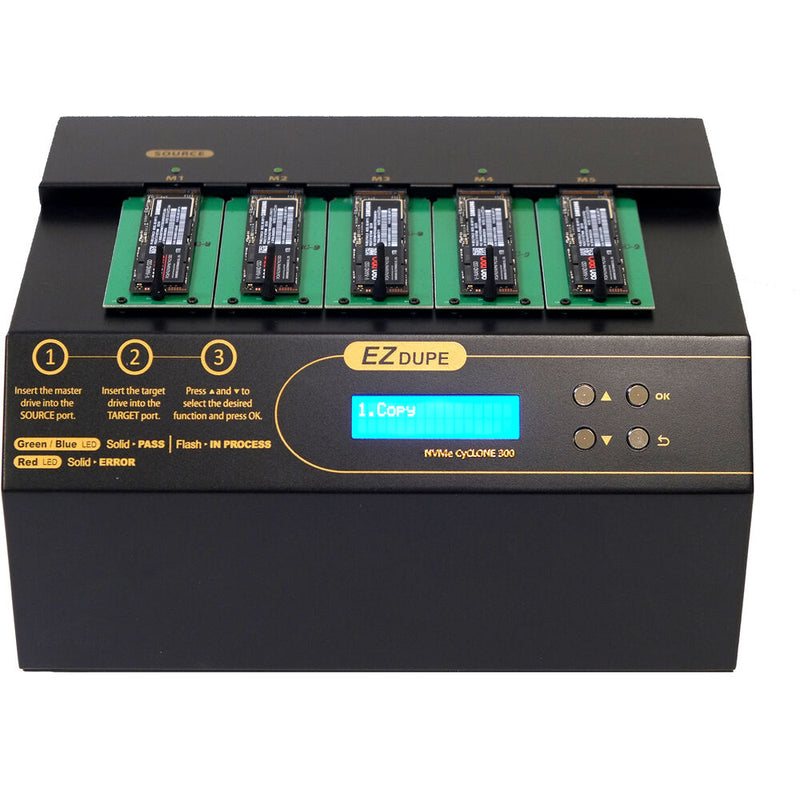 EZ Dupe 4-Copy PCIe/M.2 NVMe and M.2 SATA Duplicator - 300MB/s