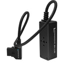 Kondor Blue Male D-Tap to 4-Port Female D-Tap Splitter Hub with Voltmeter (16", Raven Black)