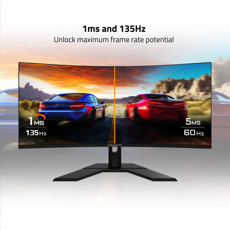 Gigabyte GS34WQC 34" 1440p 135 Hz Curved Ultra-Wide Gaming Monitor (Black)