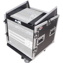 ProX 10 RU Rack x 10 RU Top Mixer DJ Combo Flight Case Kit with Universal Laptop Shelf
