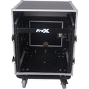 ProX Vertical Rack Mixer with Casters DJ Combo Flight Case (12 RU Vertical, 10 RU Slant Top)