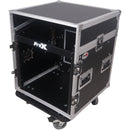 ProX Vertical Rack Mixer with Casters DJ Combo Flight Case (12 RU Vertical, 10 RU Slant Top)