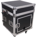 ProX Vertical Rack Mixer with Casters DJ Combo Flight Case (12 RU Vertical, 10 RU Slant Top)
