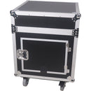 ProX Vertical Rack Mixer with Casters DJ Combo Flight Case (12 RU Vertical, 10 RU Slant Top)