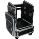 ProX Vertical Rack Mixer with Casters DJ Combo Flight Case (12 RU Vertical, 10 RU Slant Top)