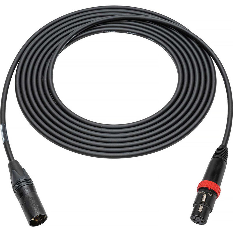 Sescom XLR Male to XLR Female Cable with Rotary On-Off Switch (Nickel Housing , 25')