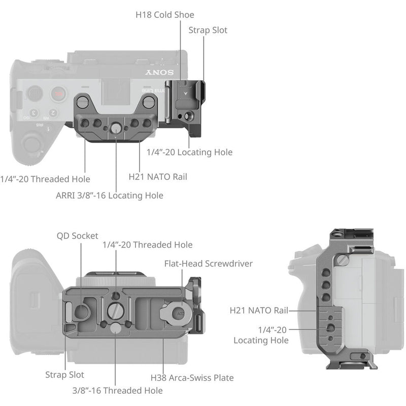 SmallRig HawkLock Quick Release Half Cage for Sony FX3 and FX30