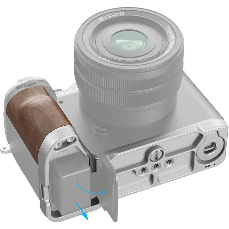 SmallRig L-Shape Mount Plate with Wooden Grip for Sony a7C II & a7CR