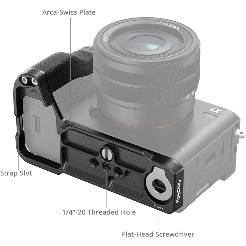 SmallRig L-Shape Mounting Plate with Silicone Grip for Sony a7C II & a7CR