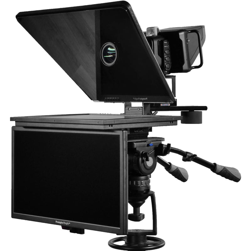 Prompter People FLEX PLUS | 16:9 Large Format | Teleprompter with 19" 1000 c/dm&sup2; Monitor & 21.5" Talent Monitor