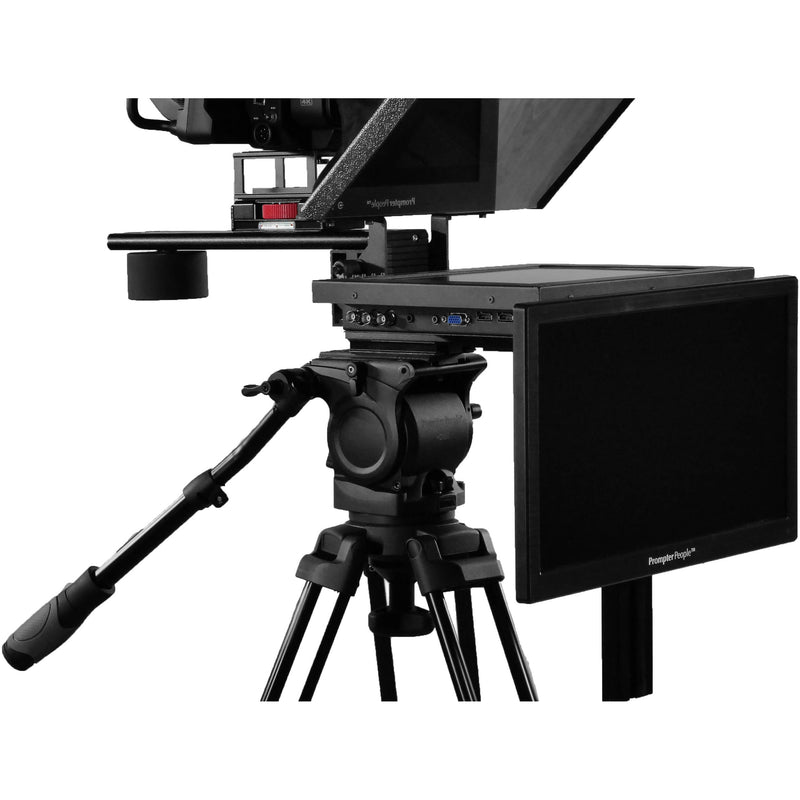 Prompter People FLEX PLUS | 16:9 Large Format | Teleprompter with 19" 1000 c/dm&sup2; Monitor & 21.5" Talent Monitor