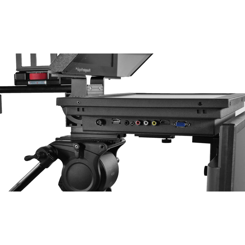 Prompter People FLEX PLUS | 16:9 Large Format | Teleprompter with 19" 1000 c/dm&sup2; Monitor & 21.5" Talent Monitor