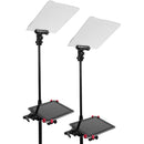 Prompter People StagePro iPad/Tablet Presidnetial Teleprompter Pair with 2 Tab Grabber Pros & Non-Tip Stand