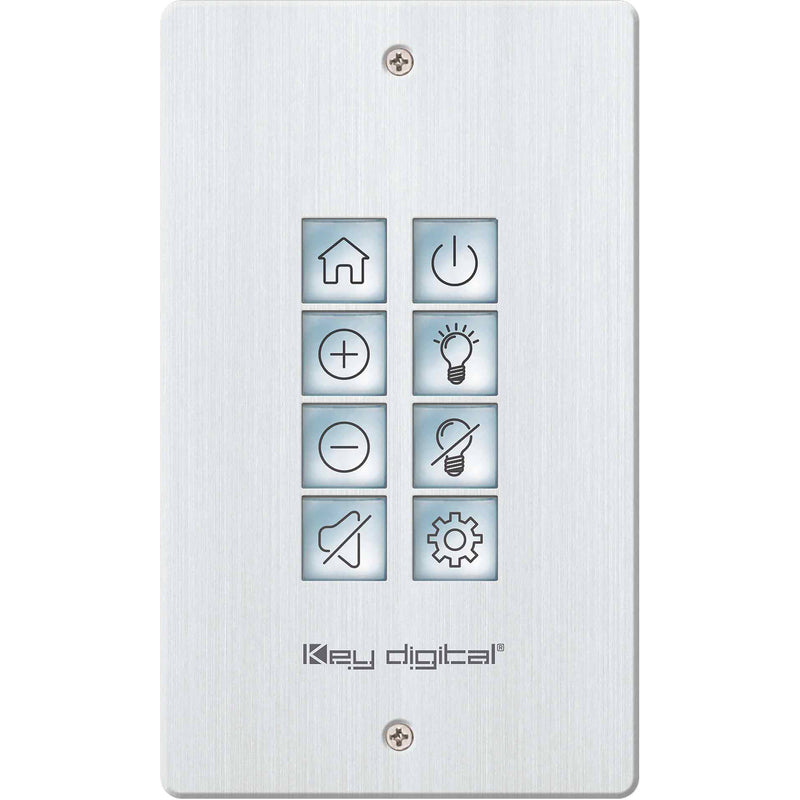Key Digital 8-Button Programmable IP, RS-232, and IR Control Wall Plate Keypad with PoE