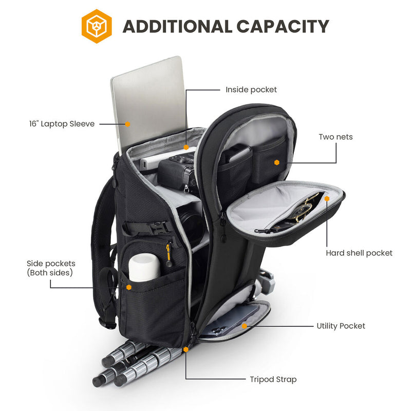 TARION HX-L Camera Backpack (Black, 21L)