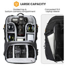 TARION 2-in-1 Camera Backpack with Shoulder Bag (Extra-Large, Black)