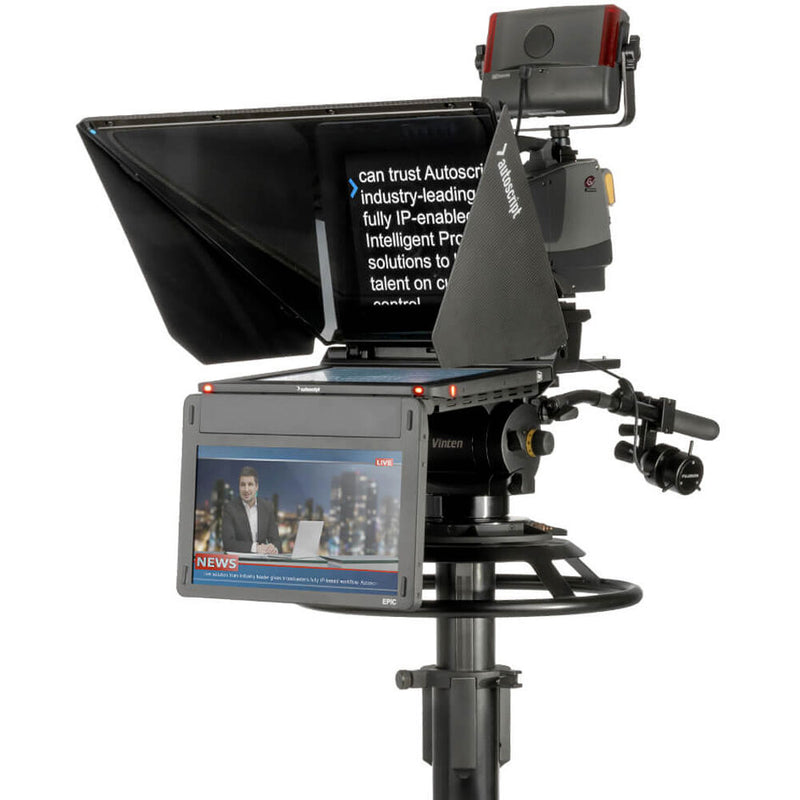 Autoscript EPIC-IP Portable On-Camera Package with 15" Prompt Monitor & 15" Talent Monitor