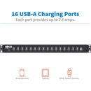 Tripp Lite Rack-Mounted 16-Port USB Charging Station with Syncing Function