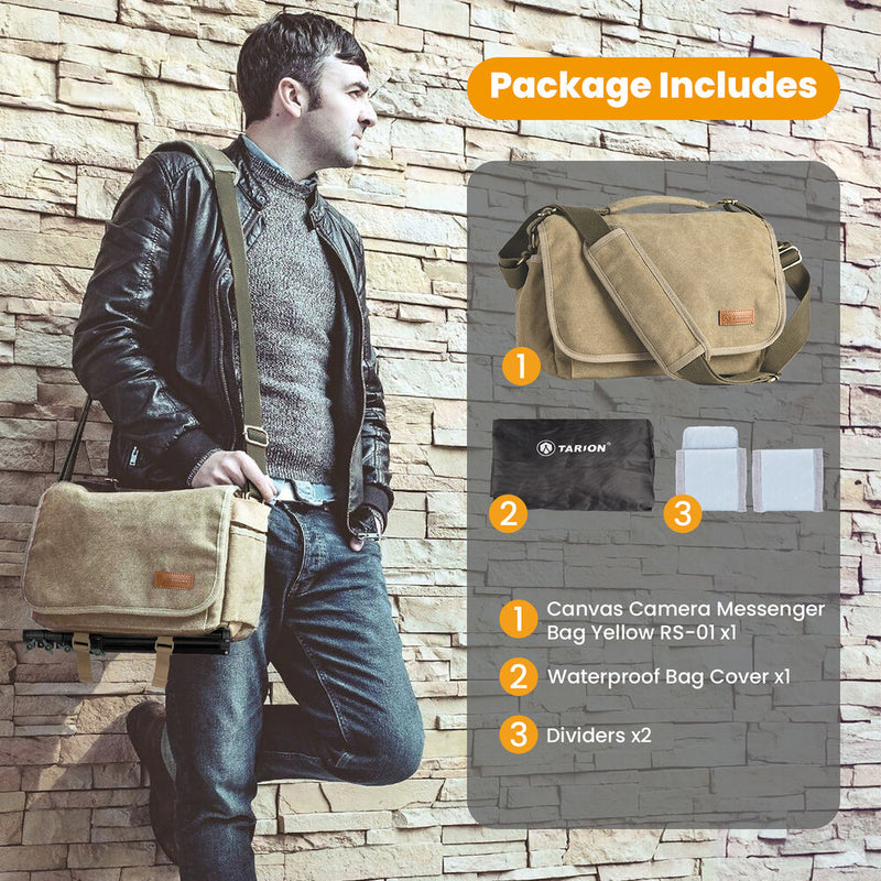 TARION RS-01 Camera Shoulder Bag (Khaki, 6.4L)