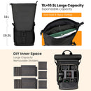 TARION SP-01 Rolltop Camera Backpack (Black, 20.5L)