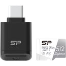 Silicon Power 512GB Superior UHS-I microSDXC Memory Card with SD Adapter and Card Reader