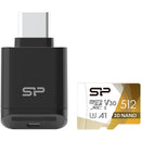 Silicon Power 512GB Superior Pro UHS-I microSDXC Memory Card with Card Reader