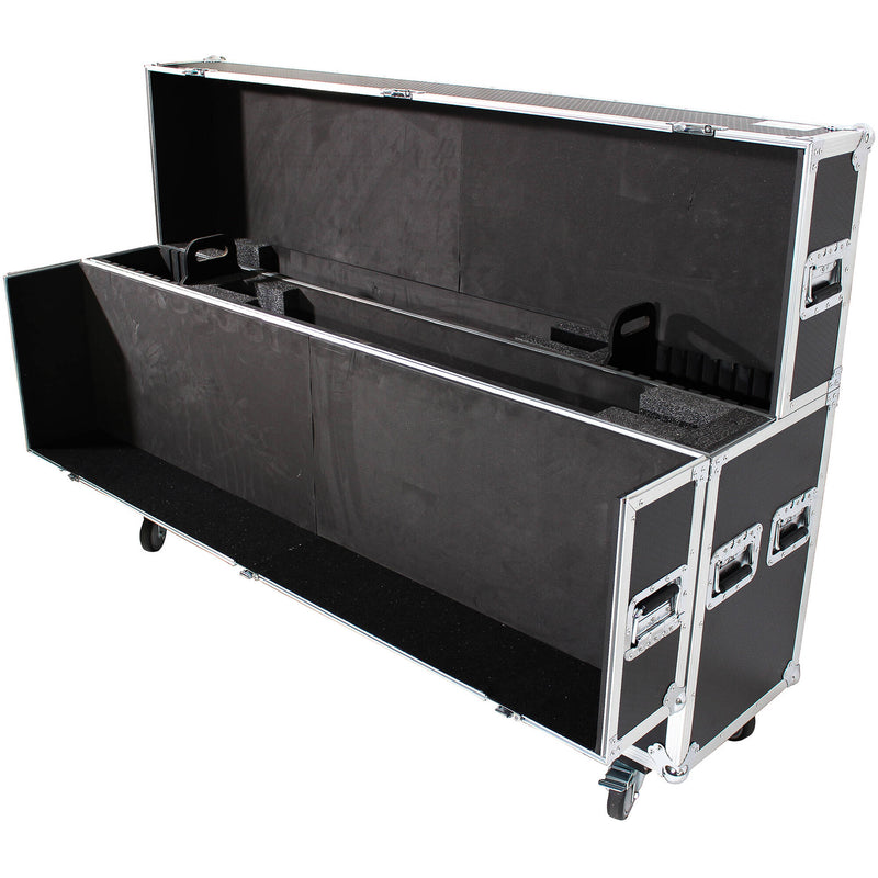 ProX Adjustable Dual Flight Case with Casters for LED/LCD/Plasma TVs (70 to 80")