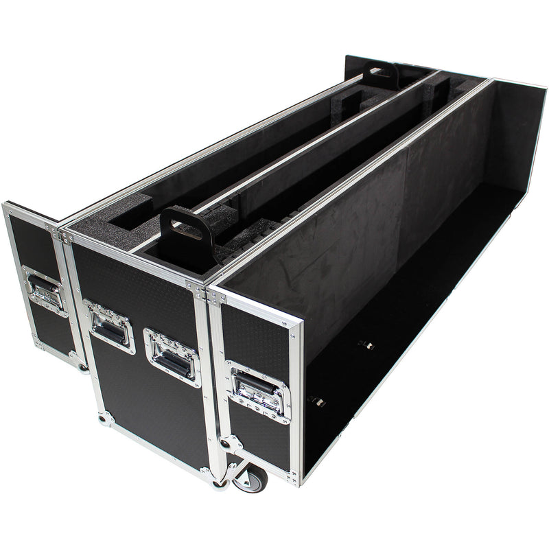 ProX Adjustable Dual Flight Case with Casters for LED/LCD/Plasma TVs (70 to 80")