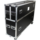ProX Adjustable Dual Flight Case with Casters for LED/LCD/Plasma TVs (70 to 80")