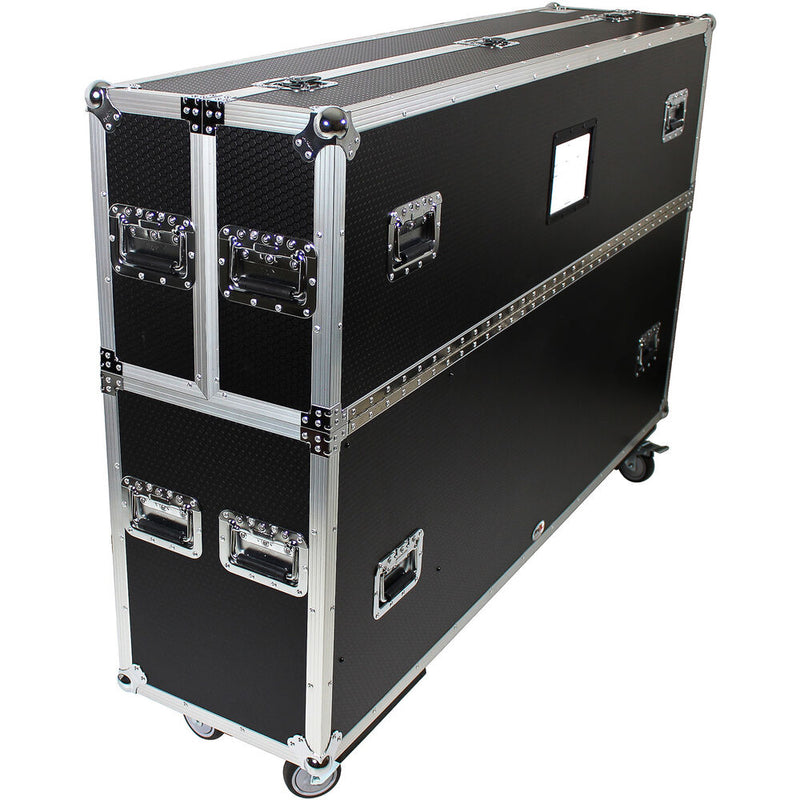 ProX Adjustable Dual Flight Case with Casters for LED/LCD/Plasma TVs (70 to 80")