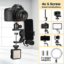 TARION TR-CS 3-in-1 C-Clamp Camera Desk Mount Set with Extension Rod & Ball Head