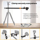 TARION TR-CS 3-in-1 C-Clamp Camera Desk Mount Set with Extension Rod & Ball Head