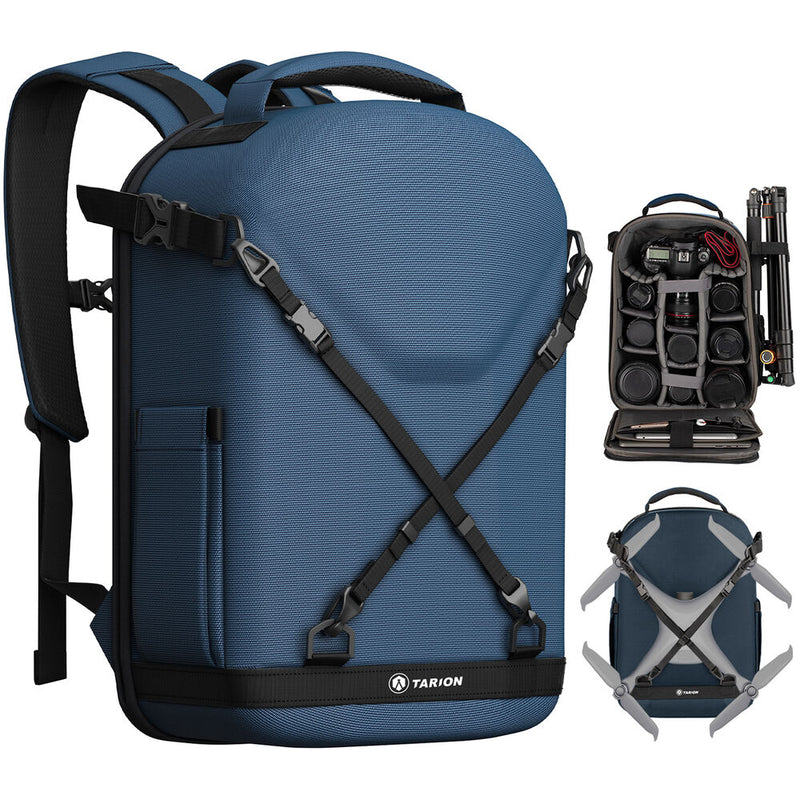 TARION TRH Hard-Shell Camera Backpack (Blue, 12L)