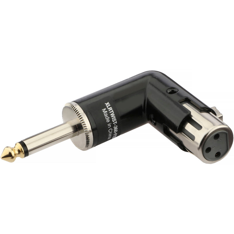 Kopul XLRTWIST-360-FTS Angled XLR Female to 1/4" TS Male Adapter