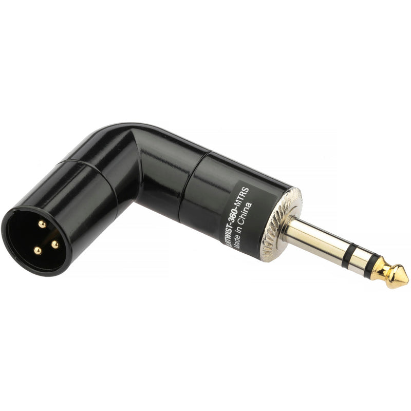 Kopul XLRTWIST-360-MTRS Angled 1/4" TRS Male to XLR Male Adapter