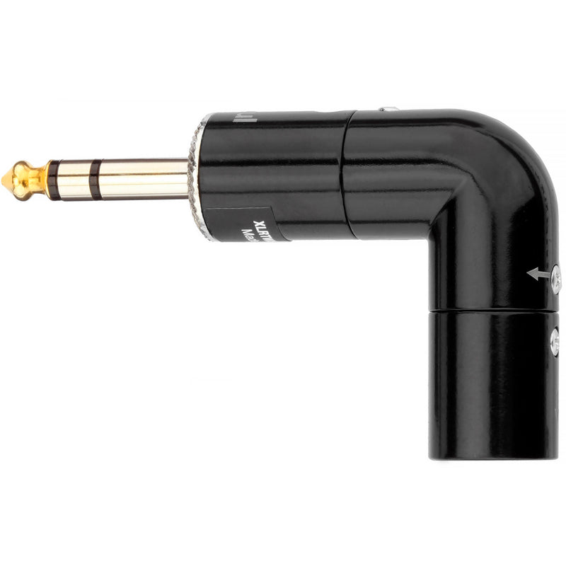 Kopul XLRTWIST-360-MTRS Angled 1/4" TRS Male to XLR Male Adapter