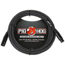Pig Hog Vintage Series Woven XLR Microphone Cable (Black & White, 10')