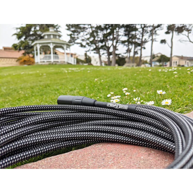 Pig Hog Vintage Series Woven XLR Microphone Cable (Black & White, 10')